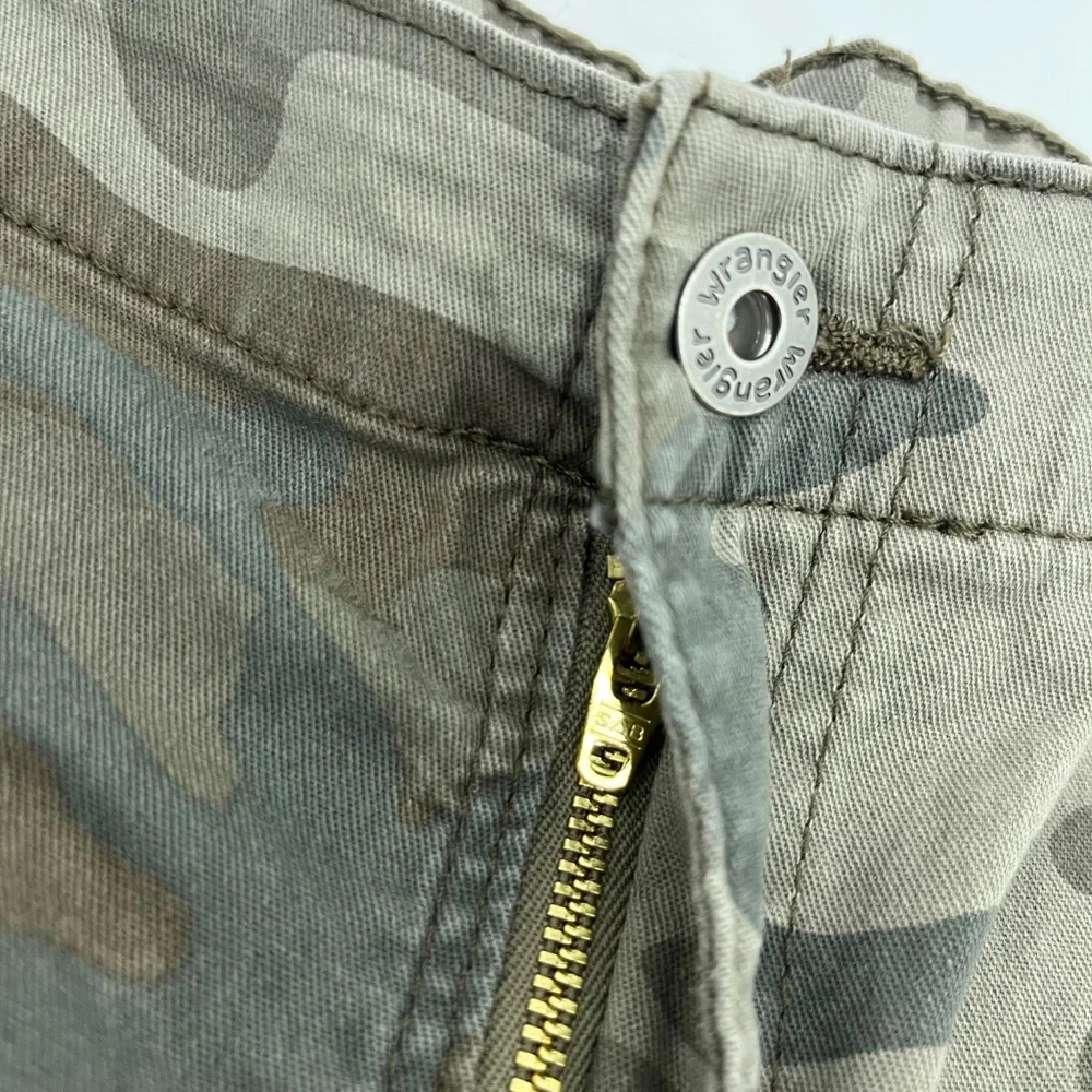Wrangler Mens 38x30 Regular Taper Cargo Pants Green‎ Camouflage Army Flat Front